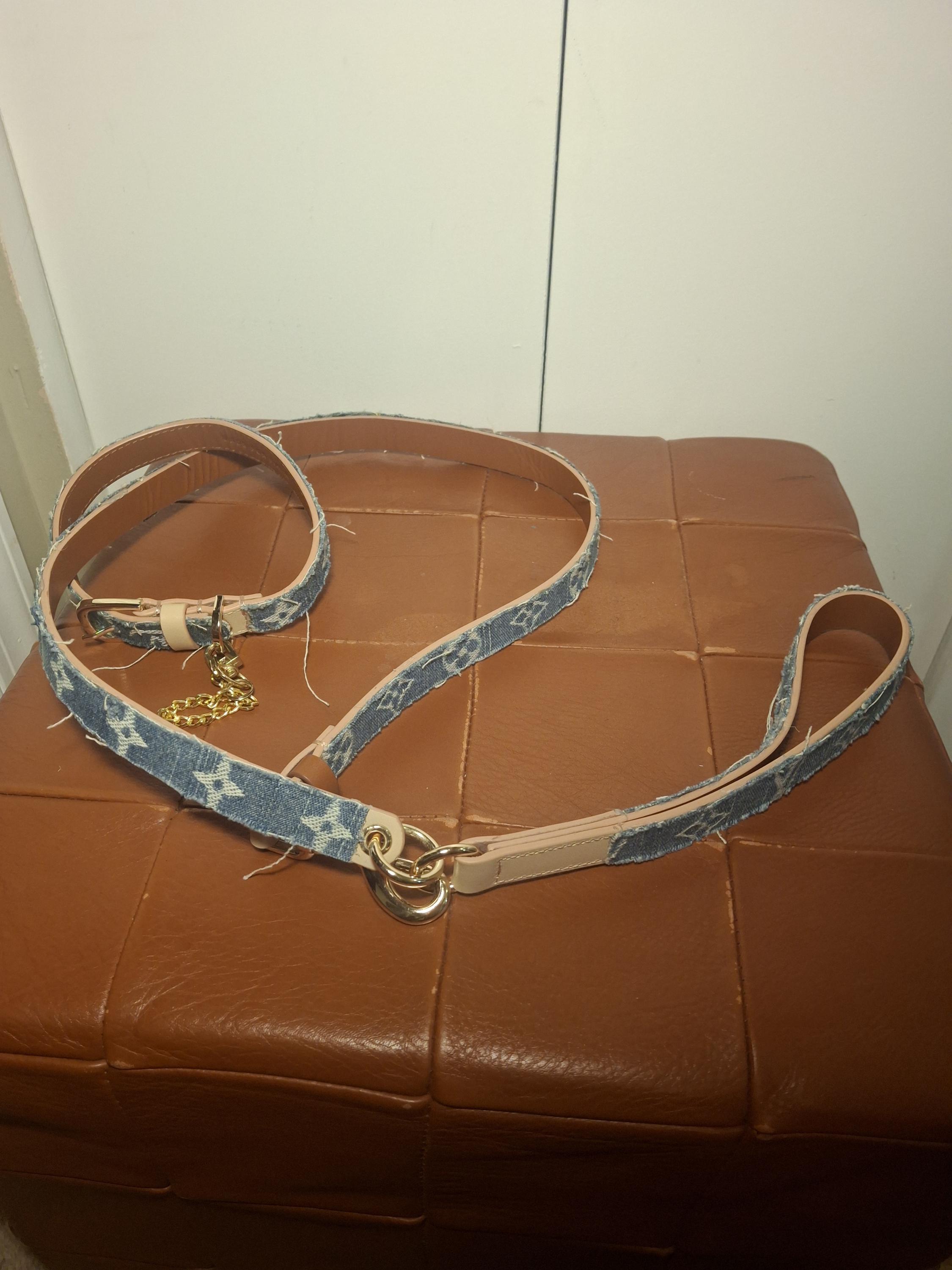 Upcycled repurposed Louis Vuitton belt buckle with belt brand new LV Belt Buckle with Louis Vuitton Upcycled Logo – The 1408  main image 4