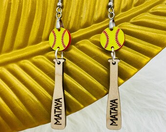 Softball earrings, softball jewelry, sports jewelry, softball gift, softball coach gift, softball coach gift, team gift, softball team gift