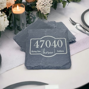 Slate Coasters, Personalized Slate Coasters, Monogram Coasters, Housewarming Gift, Personalized Coaster Set Of 4