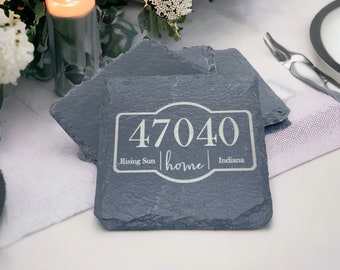 Slate Coasters, Personalized Slate Coasters, Monogram Coasters, Housewarming Gift, Personalized Coaster Set Of 4