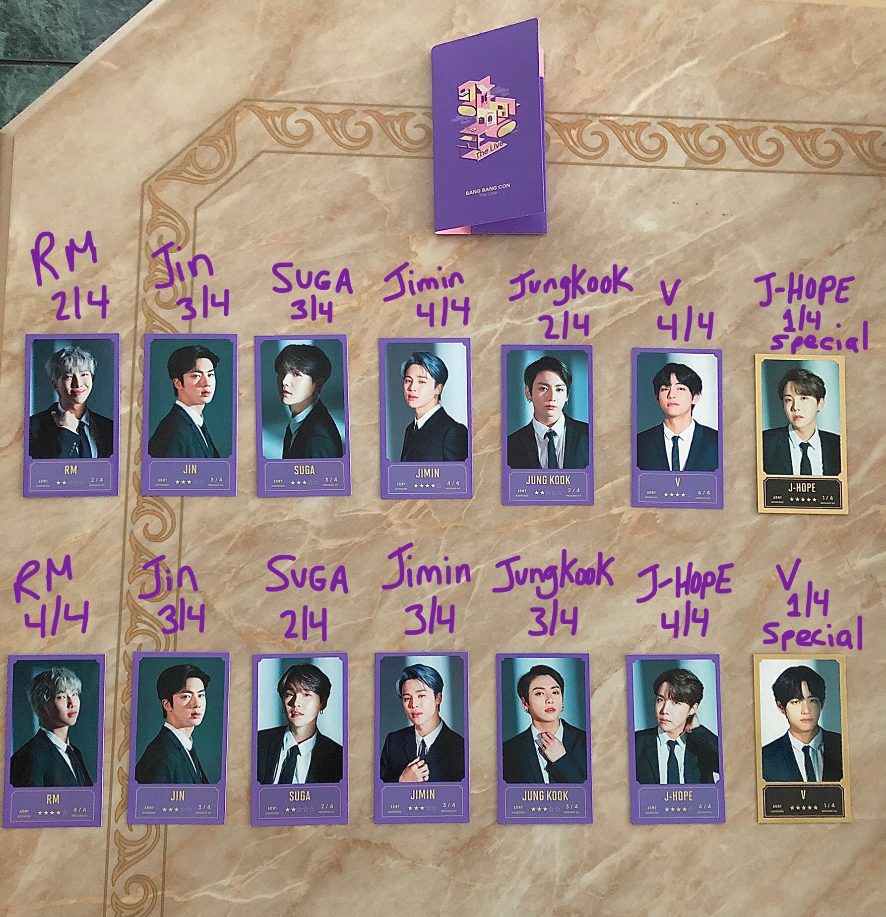 BTS Official BANGBANGCON: the Live Message Photo-cards (individual