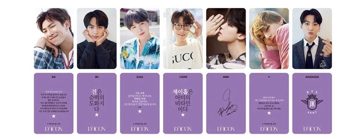 BTS OFFICIAL DICON Taehyung/v Photo-cards (sold Individually) - Etsy