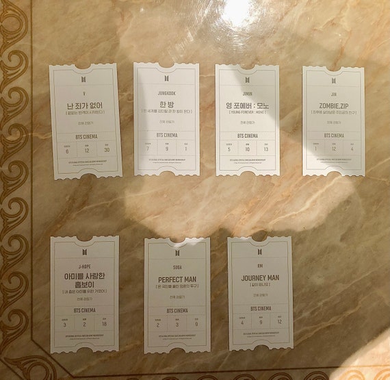 BTS Official ARMY Zip Cinema Ticket Photocards - Etsy
