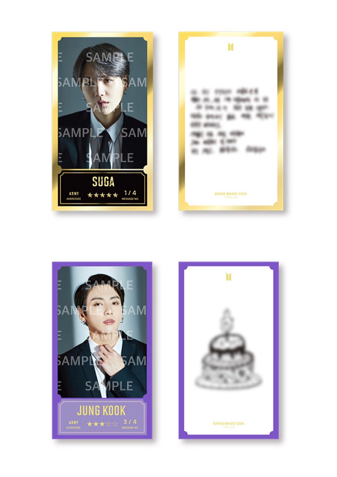 BTS Official BANGBANGCON: the Live Message Photo-cards (individual