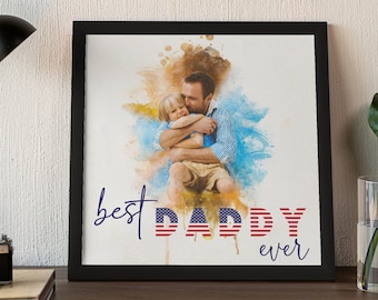 Fathers day gifts, Custom Portrait, Family Portrait, Portrait From Photo, Personalised Painting, First Father’s Day Gift, Gift for Dad