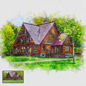 Custom house portrait handpainted, Watercolor digital art, Digital watercolor  portrait, Personalized house portrait watercolor, Watercolor
