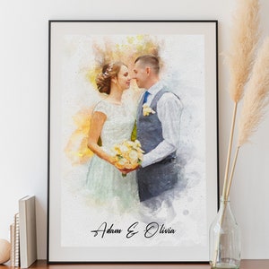 custom couple portrait, couple drawing, couple painting, faceless portrait print, Engagement portrait print , Engagement photo painting gift