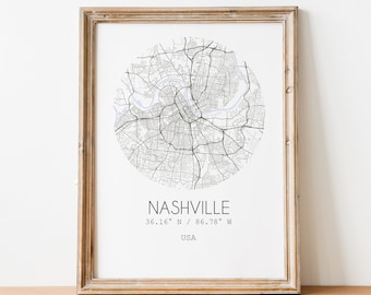 Stampa mappa città personalizzata, poster mappa personalizzato (download digitale)