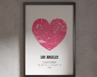 Custom City Map Print, Personalized Engagement Gift (Digital Option)
