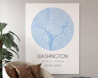Stampa mappa città personalizzata, mappa artistica personalizzata (download digitale)