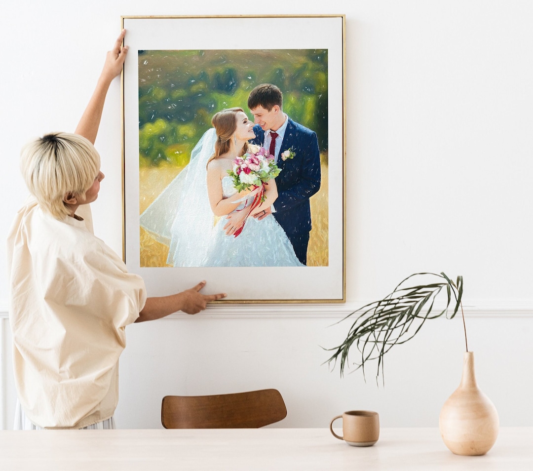 Custom Painting Portrait From Photo on Canvas, Wedding Gift, Wedding ...