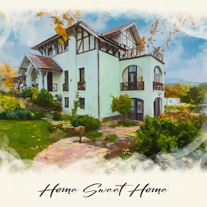 Haus Gemälde, Hausportrait, Einweihungsgeschenk, Aquarellbild, Aquarellbild, Wandbild, Aquarellbild, Wandbild, Wandbild, Wandbild, Wandbild, Geschenke, Wandbild