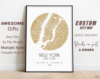 Any City Map, Custom Map, Custom Map Poster, Any City, Any Town, Personalized Map, Large Map, Your City, Custom City, Digital Download