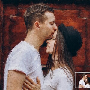 Retrato de pintura de foto, retrato de pareja personalizado de foto, regalo de retrato de aniversario, regalos de retrato de boda personalizados, regalos de Navidad