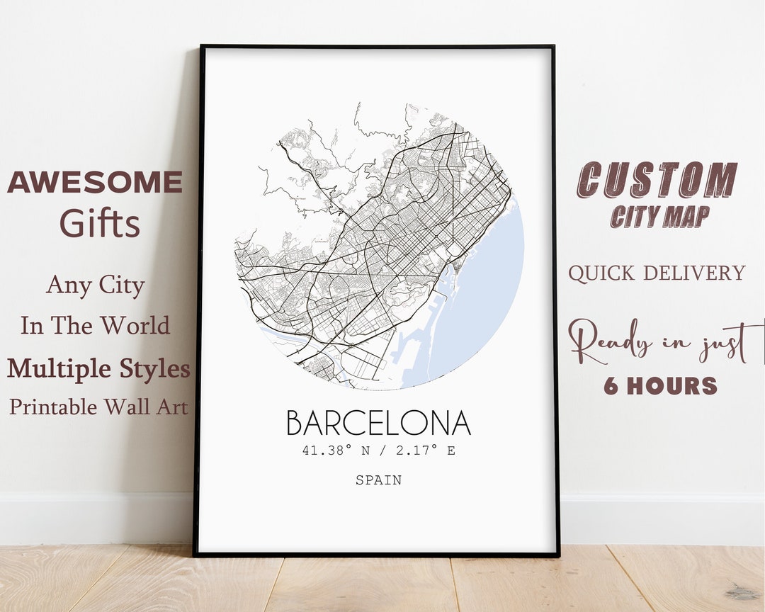Personalized Map Print, Set of Three, Map Prints, Custom Locations ...