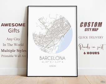 Personalized Map Print, Set of Three, Map Prints, Custom Locations, Your Choice, Anniversary, Custom Map, Home Town Map, City Map