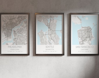 Custom City Map Print, Personalized Location Art (Digital Download)