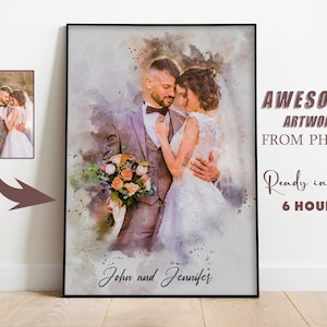 Custom Watercolor Couple Portrait From Photo, Watercolour Couple Portrait from Photo, Watercolour Couple Portrait, Couple Portrait