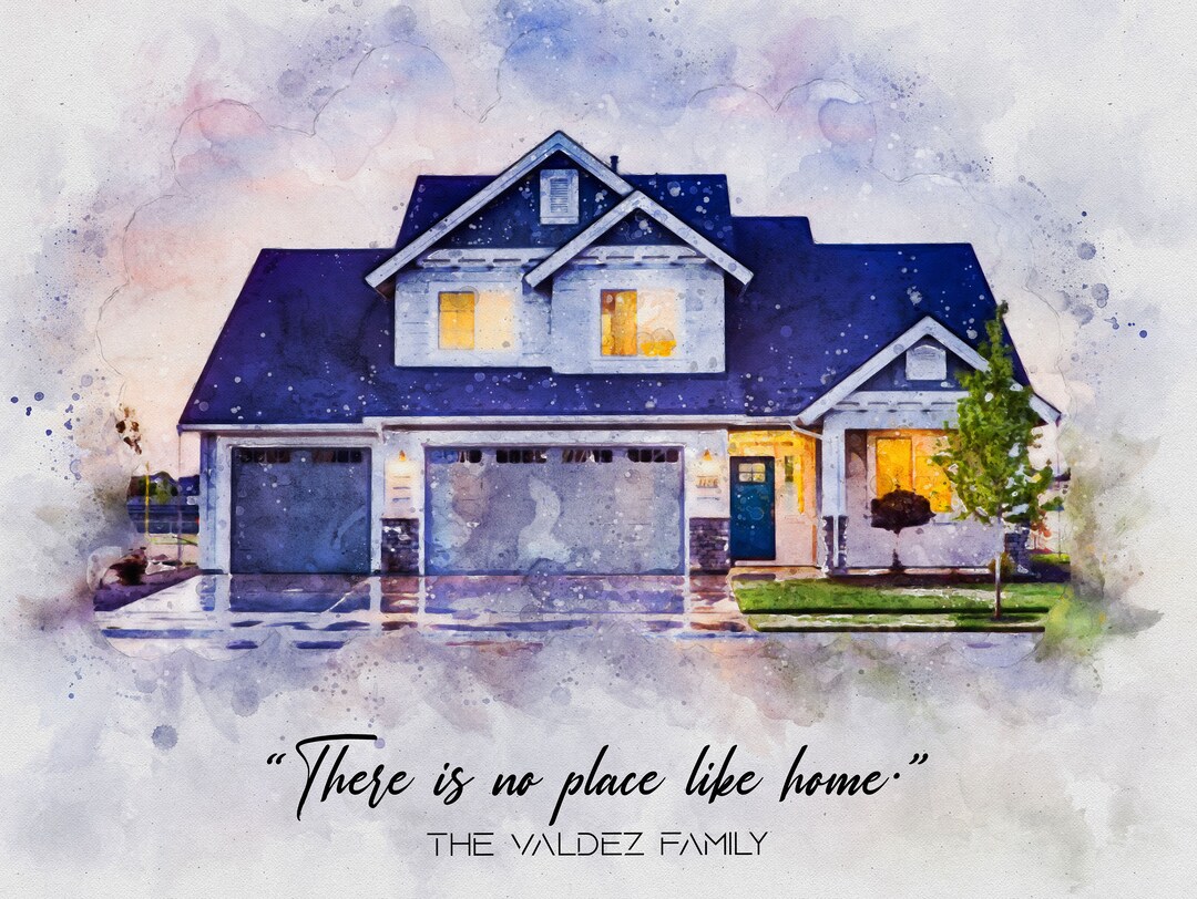 Custom Watercolor House Portrait, Personalized Housewarming Gift - Etsy