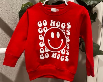 Arkansas Razorbacks, Go Hogs Toddler Sweatshirt, Razorback Sweatshirt