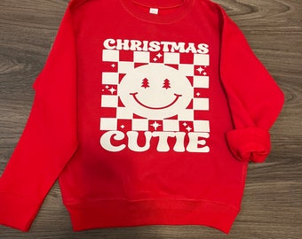 Christmas Vibes Sweatshirt, Retro Christmas Sweatshirt, Pink Christmas Sweaters, Christmas Kids shirt, Toddler Christmas Sweaters,