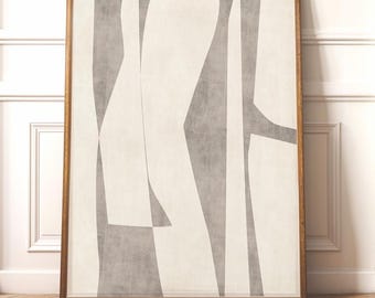 Minimalist Beige Abstract Artwork, Off-White Light Cream, Custom Colors, Rich Texture Art Print, Custom Size