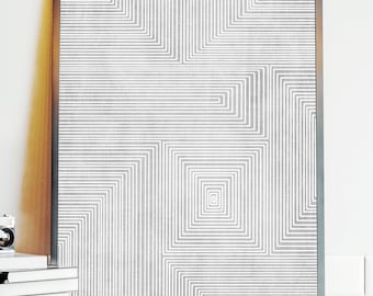 Linhas brancas minimalistas sobre fundo cinza, estampas geométricas minimalistas elegantes, arte de parede minimalista sofisticada.