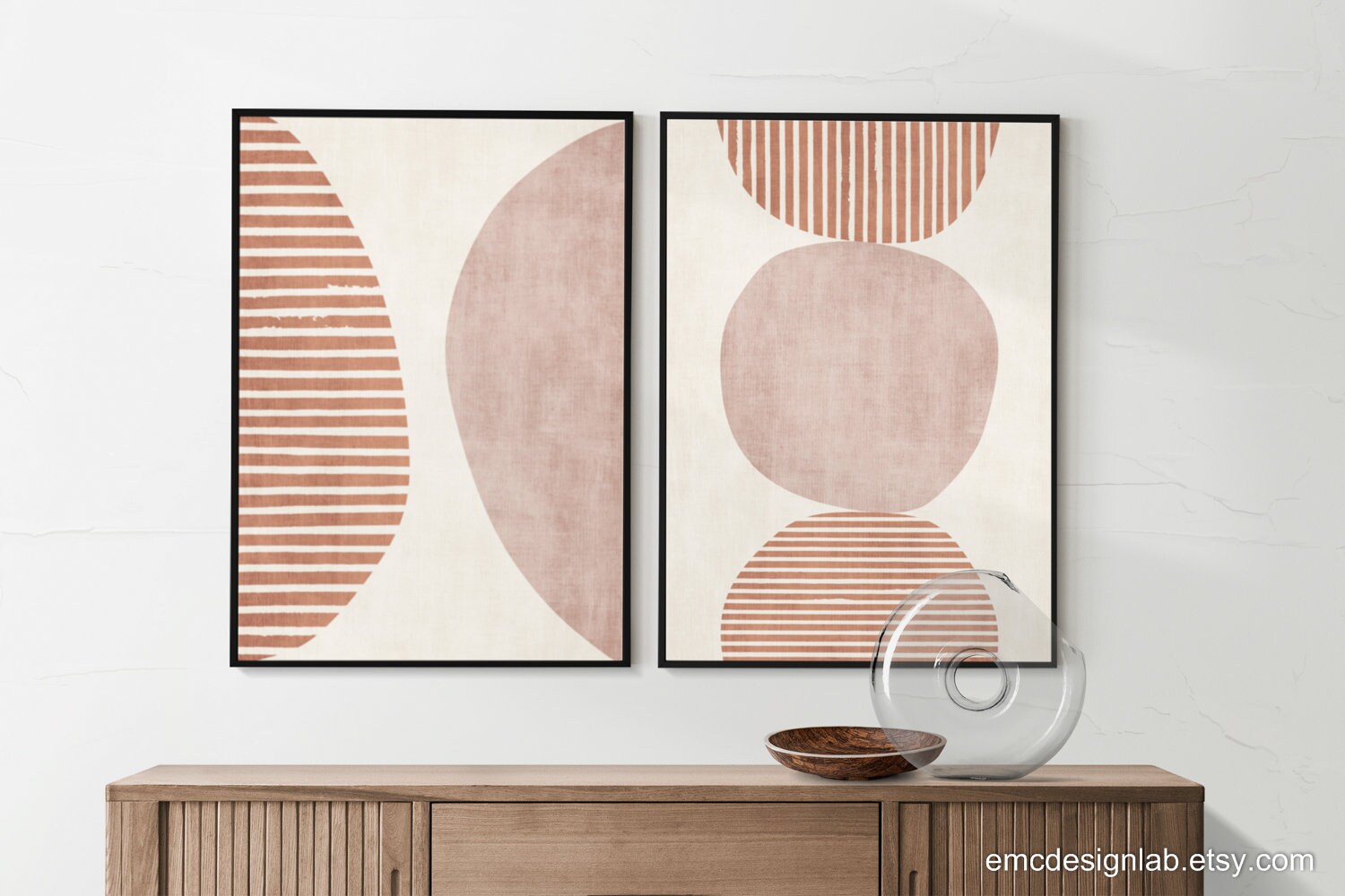 Light Terracotta Abstract Minimalist Modern Print, Neutral Wall Art ...