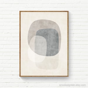 Modern Abstract Bedroom Wall Art, Neutral Colors Prints, Interior Design Modern Trendy Wall Art