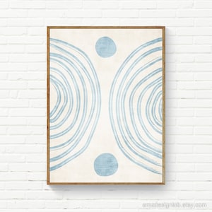 Sky Blue Modern Nursery Abstract Minimalist Boho Art Print Elegant Minimal Art Simple Design Artwork Bedroom Bathroom Dorm