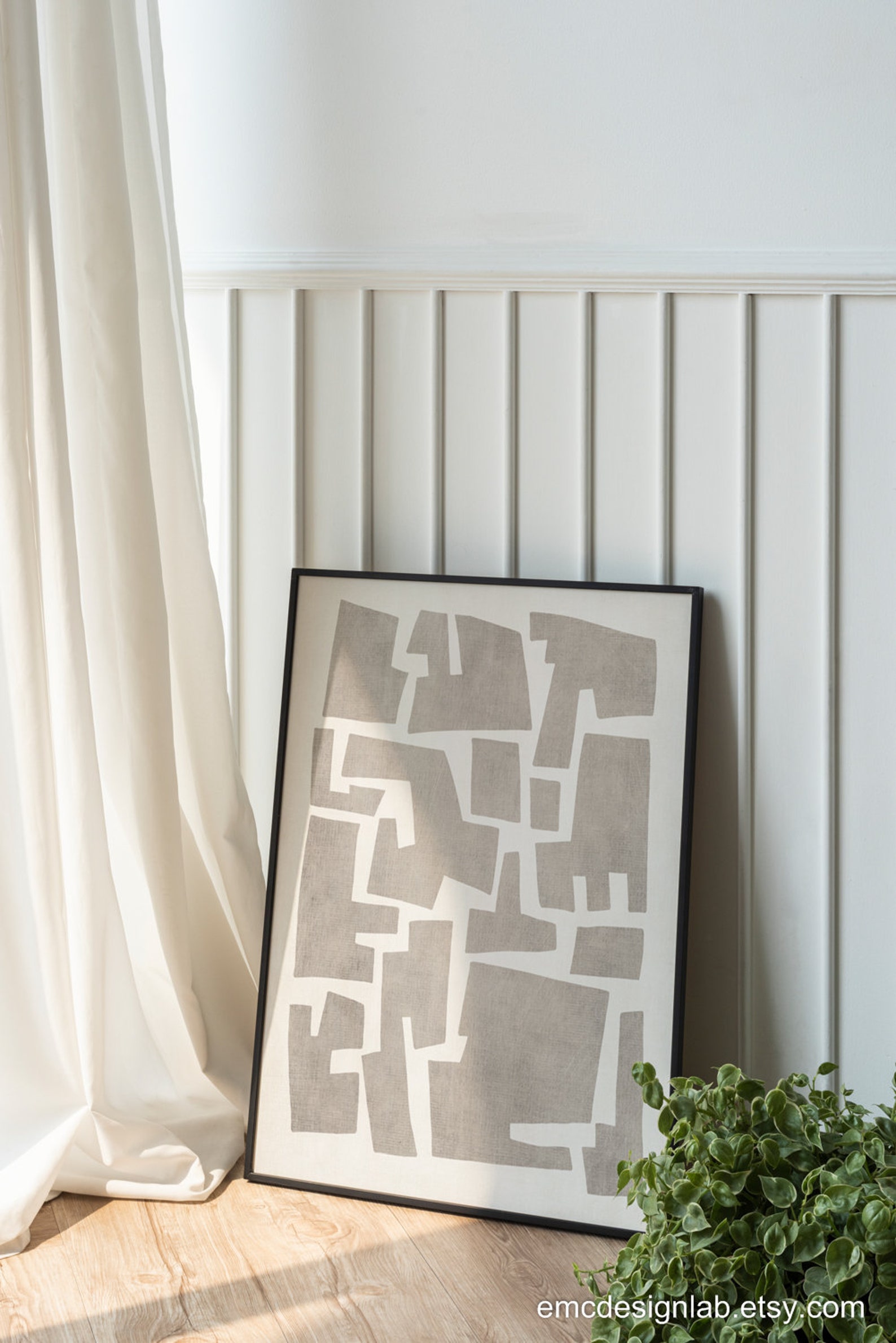 Organic Shapes Abstract Wall Art Modern Bedroom Decor Beige - Etsy
