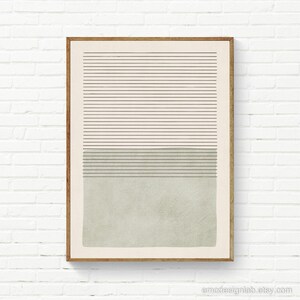 Neutral Green Minimalist Wall Art / Simple Black Lines Light Green Linen Color / Bedroom Decor / Bathroom Prints / Neutral Tones Wall Art
