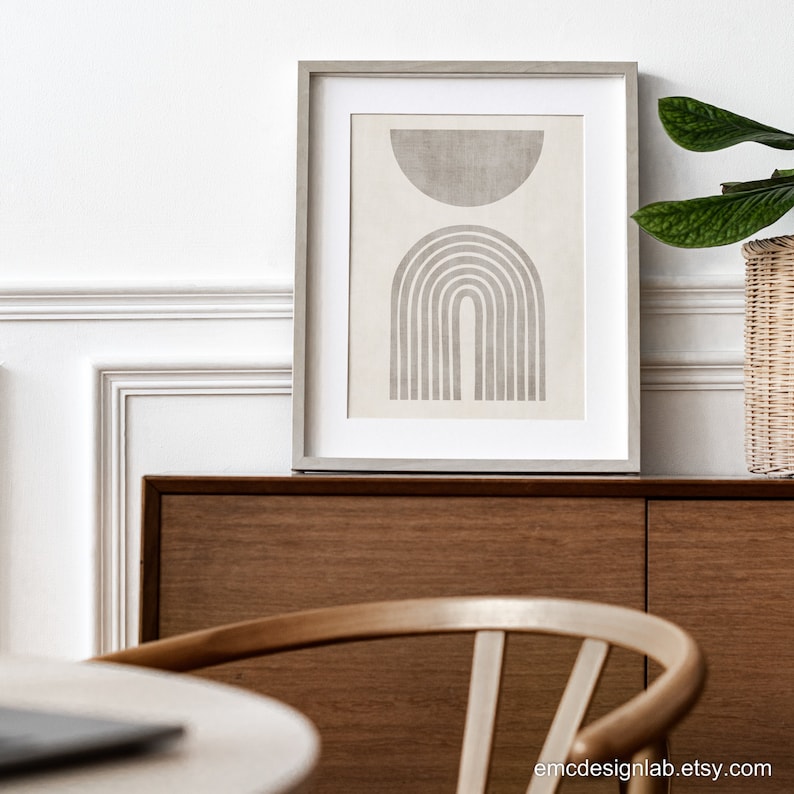 Minimalist Modern Design Wall Art, Bathroom Abstract Print ...