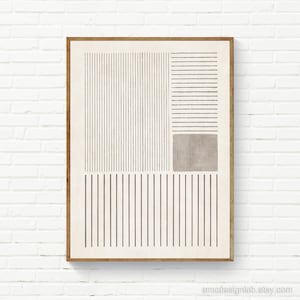 Minimalist Beige Vertical & Horizontal Lines Print Simple Abstract Exclusive Elegant Art Decor Boho Wall Art Nordic Minimal Art Prints