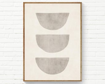 Minimalistisk modern enkel väggkonst, beige grey neutral konsttryck för sovrum badrum vardagsrum neutral inredning
