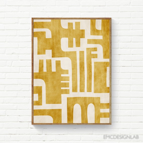 Mustard Yellow Abstract Giclée Art Print Original Design Artwork