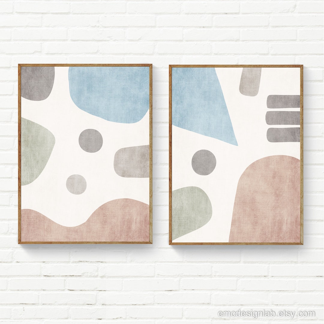 Abstract Neutral Tones Wall Art Set of 2 Prints - Etsy