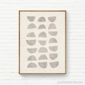 Beige Ivory White Simple Shapes Neutral Wall Art, Abstract Minimalist Art Prints, Bedroom Neutral Wall Art, Office Studio Design Prints