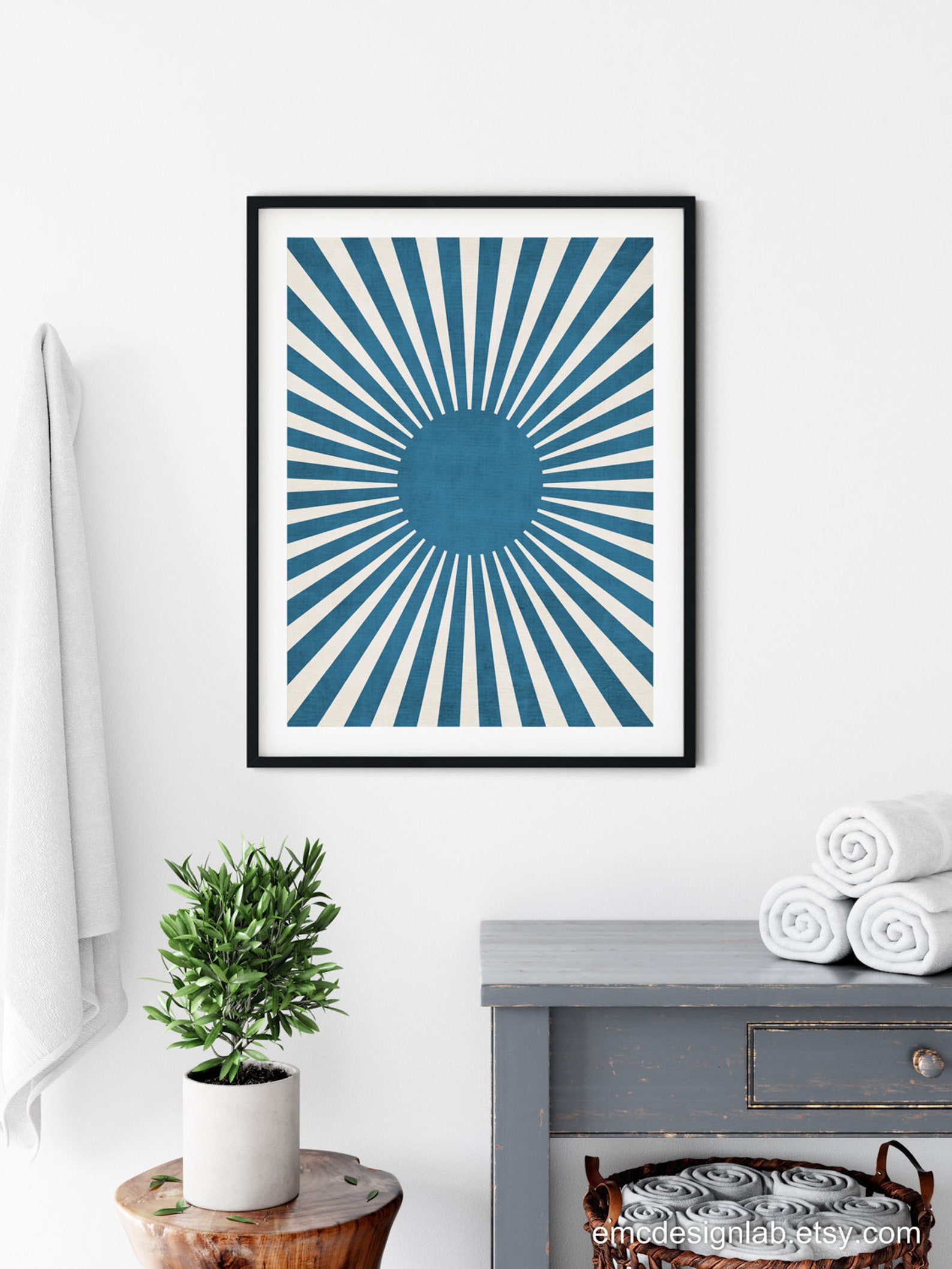 Blue Sun Rays Sunburst Art Print Large Wal Art MCM Decor Etsy blue-sun-rays-sunburst-art-print-large-wal-art-mcm-decor-etsy