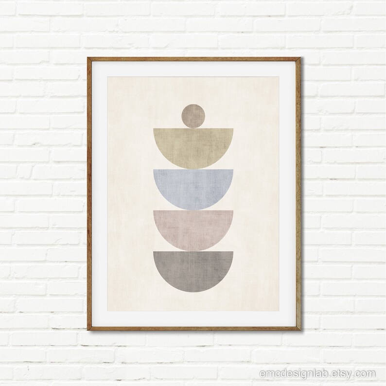 Neutral Colors Wall Art Semi Circles Muted Wall Art Boho Etsy