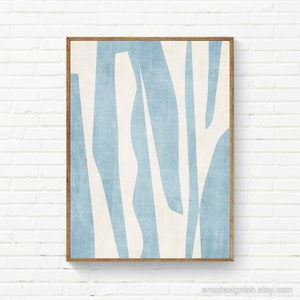 Light Blue Zebra Abstract Art Print Modern Minimalism Abstract Art Sky Blue Decor Baby Blue Art Prints Large Size Available Custom Colors