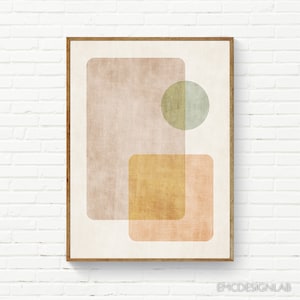 Geometric Minimalist Neutral Wall Art Print