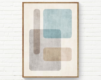 Minimalist Geometric Neutral Tones Artwork / Matte Paper Giclee Print