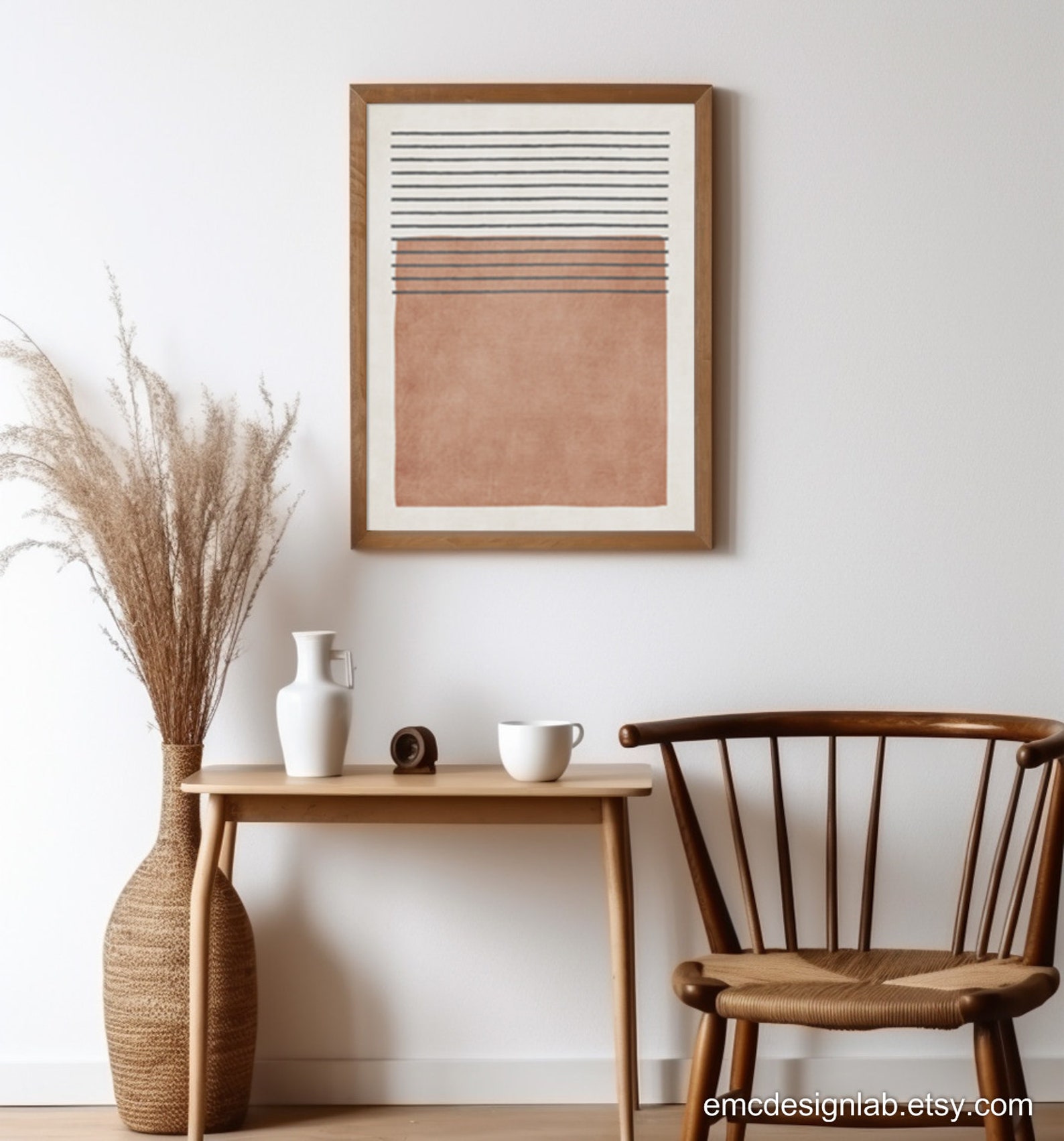 Terracotta Abstract Minimalist Wall Art Boho Modern Art Print - Etsy