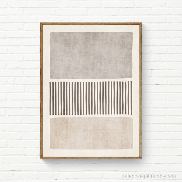 Minimalist Beige Brown Linen Wall Art, Premium Giclee Print, Large Original Wall Art, 24x36, 30x40 Bedroom Decor Ideas