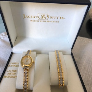 Jaclyn Smith Vintage Watch Bracelet Gold Plated and