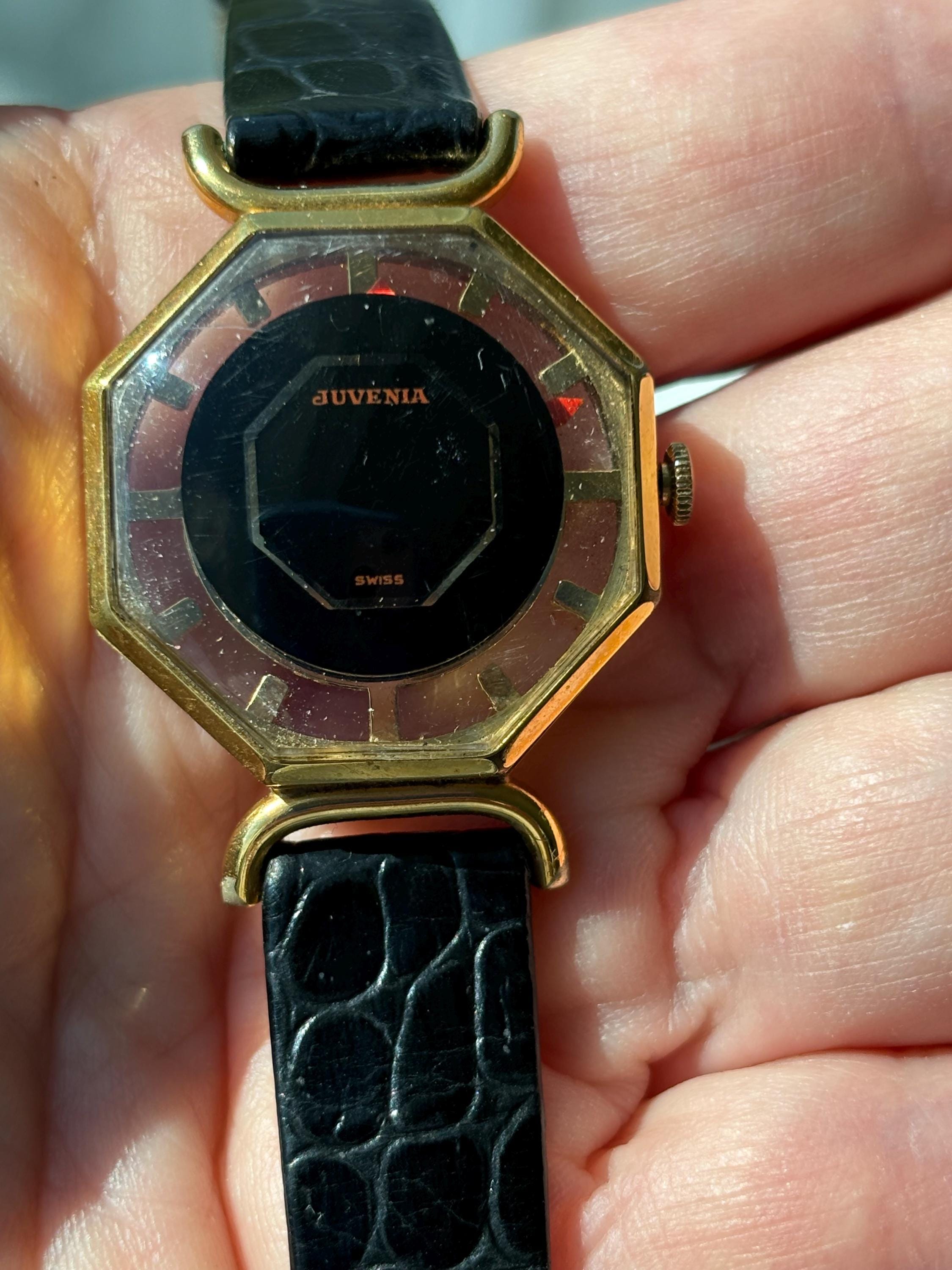 Rare Vintage Juvenia Mystery Dial Skeleton Watch Octagonal  display picture 3