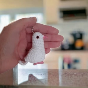 Keychain Cartoon Dove White