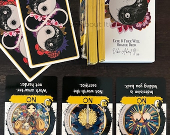 Fate and Free Will Oracle Deck 60 Cards for Yes or No Responses, Life, Love, Career Questions