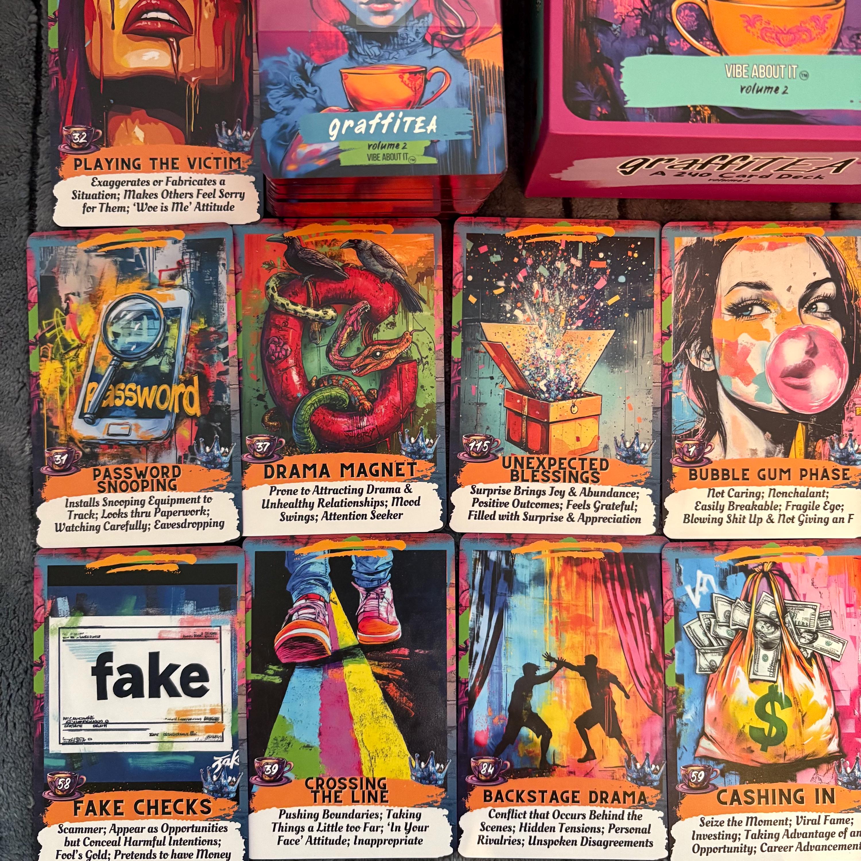 240 Cards Gossip Tea Deck Graffitea Volume 2 for Karmic, Twin